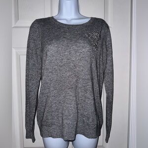 Loft grey sweater size Small embellishment on front